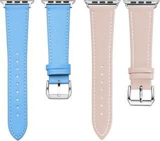 Posh Tech Leather Bands for Apple Watch in Blue at Nordstrom Rack