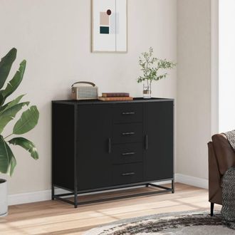 Berkfield Home Sideboard Black 92x35x76 cm Engineered Wood | Size: 92 x 35 x 76 cm
