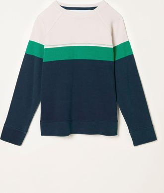 Fat Face FatFace Airlie Navy Stripe Crew Sweatshirt