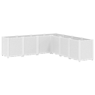 Berkfield Home Garden Planter White 160x160x53 cm PP | Size: 160 x 160 x 53 cm