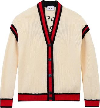 GCDS Logo Lounge College Cardigan - Dames - Vesten - Veelkleurig - XS - Wol - Truien & Vesten