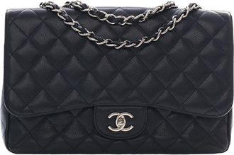 Chanel Cahenl Black Jumbo Classic Caviar Single Flap