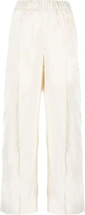 Jil Sander Beige Casual Broek - Dames - Wijde Broeken - Beige - 2XS - Broeken