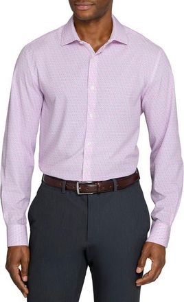 W.R.K Faint Floral Performance Dress Shirt in White/pink at Nordstrom, Size 16.5