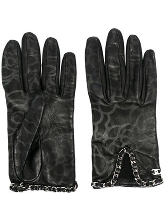 Chanel Camélia motif gloves - Black
