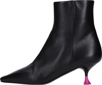 3Juin 3Juin, Schoenen, Dames, Zwart, 39 EU, Leer, Leren Enkellaarsjes