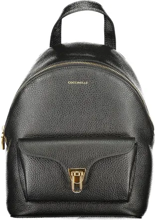 Coccinelle Black Leather Womens Backpack