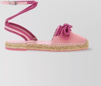 Mach & Mach pink riviera espadrilles double bow