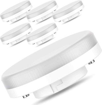 No Brand Seis Bombillas Led Gx53 De 7 Vatios, Luz Blanca C&aacute;lida De 3000k