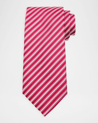 Charvet Mens Silk Multi-Stripe Tie