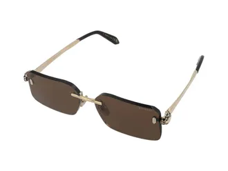 Bulgari BV40108U Rectangular Metal Sunglasses - Brown