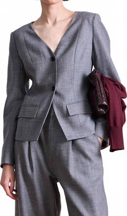 Apiece Apart Asma Blazer Top In Heather Grey