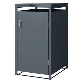 ML Design Ml-design - Cobertizo Para Ocultar 1 Cubo De Basura De Hasta 240l Antracita 68x80x116,3 Cm Caseta De Acero Para Jard&iacute;n Exterior Contenedor Resistente 