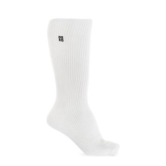 Dsquared2 Socks, male, White, Size: XS Long Socks with Embroidered Logo