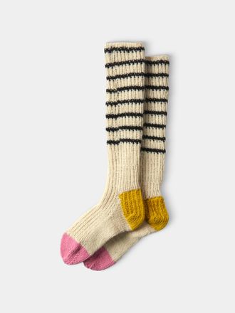 La Fetiche Womens Lyle Hand-Knitted Lambswool Fisherman Socks