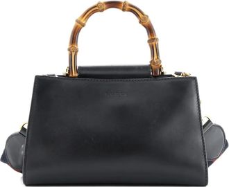 Gucci Nymphaea leren kleine tas met handgreep - Zwart