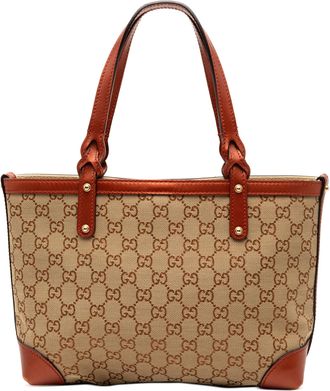 Gucci Pre-owned Womens Gg Canvas Craft Tote - Tan Textile - One Size