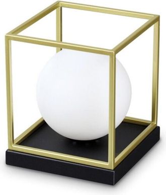 Ideal Lux Ideal Lux - Cubo Decorativo Sobremesa Peque&ntilde;o Lat&oacute;n Satinado, E14