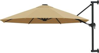 vidaXL Sombrilla De Pared Con Barra De Metal Taupe 300 Cm Vidaxl