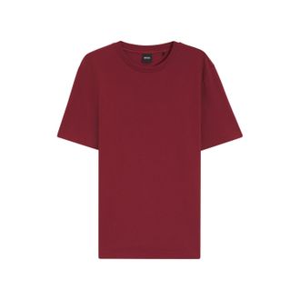 HUGO BOSS Heren T-shirt met bubbeljacquardpatroon, normale pasvorm (Bruin)