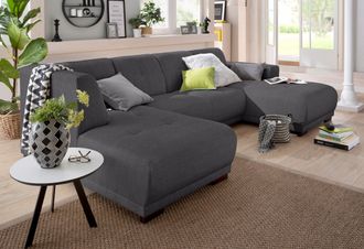 HOME AFFAIRE Wohnlandschaft »Langeland U-Form« incl. 2 Zierkissen, Recamiere wahlweise links oder rechts