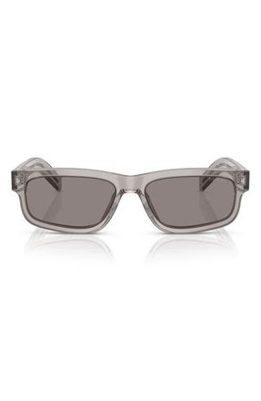 Prada 57mm Rectangular Sunglasses in Hematite /Grey at Nordstrom
