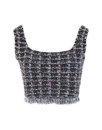 8 by YOOX TWEED COTTON BLEND SLEEVELESS TOP