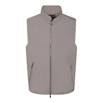 Moorer Vests, male, Gray, Size: 2XL Nylon High Collar Sleeveless Vest