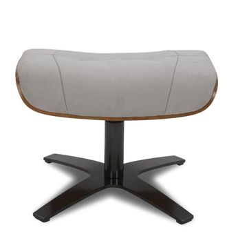 MyNewDesign Puf de microfibra gris y roble natural