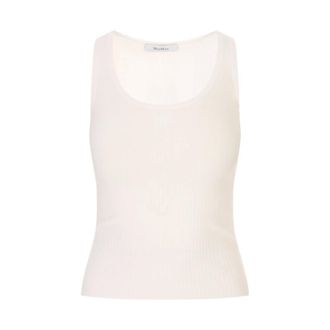 Max Mara Ghiro Tank Top - female - Max Mara - Sleeveless Tops - White - S - Tops