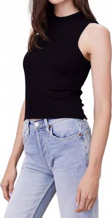 LnA Ribbed Double Layer Tank Top In Black