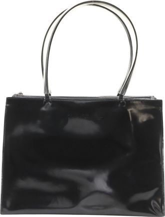 Ferragamo Black Clear Patent Leather Vinyl Tote Bag (Pre-Owned)