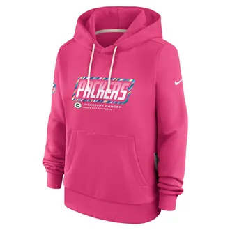 Nike Green Bay Packers Crucial Catch Standard Issue Nike Womens Dri-FIT NFL Pullover Hoodie in Pink | 03C368XZUC-F9R