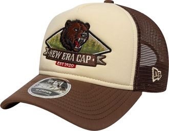 New Era Mens Trucker Cap 9forty A-Frame Light Beige Crown Fronts: Nylon Hat