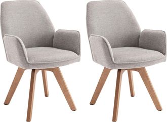 Byliving Esszimmerstuhl »Tony« (Set) 2 Stk.mit Massivholzgestell eichefarbig, 360 Grad drehbar, hoher Sitzkomfort