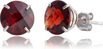 MAX + STONE 10k Yellow or White Gold 8mm Round Cut Gemstone Birthstone Stud Earrings
