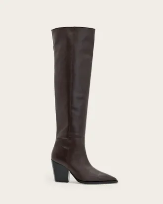 AllSaints Reina Leather Zip Boots