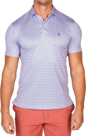 Tailorbyrd Geo Floral Mosaic Performance Golf Polo in Purple Multi at Nordstrom Rack, Size Xx-Large