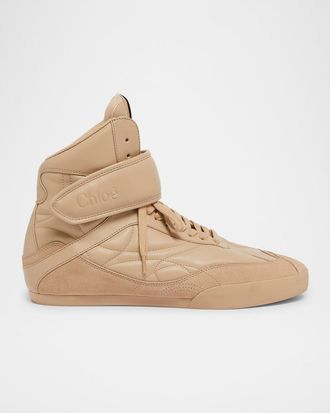 Chloé Kick Leather High-Top Sneakers