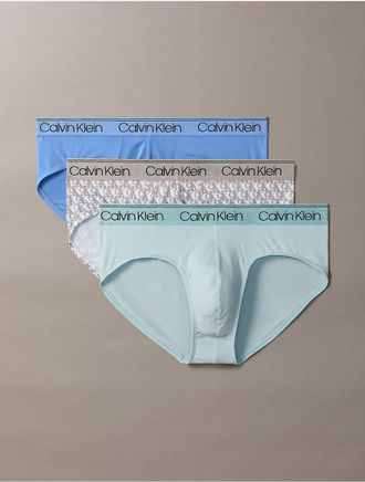 Calvin Klein Mens Micro Stretch 3-Pack Hip Brief - Multi - XL