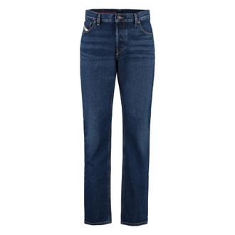 Diesel Straight Jeans, male, Blue, Size: W40 Classic Denim Jeans with Metal Details