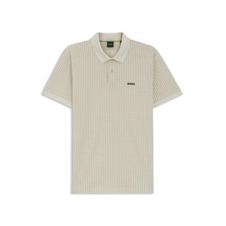 BOSS Cotton-piqu&eacute; polo shirt with all-over print