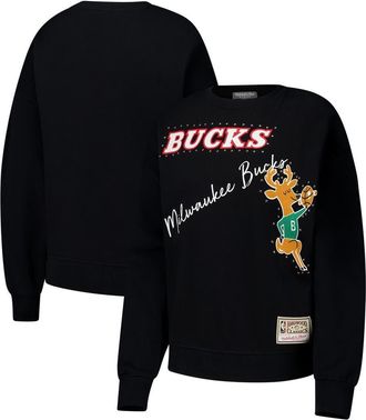 Mitchell & Ness Womens Mitchell & Ness Black Milwaukee Bucks Hardwood Classics Home Team Pullover Sweatshirt at Nordstrom, Size Medium