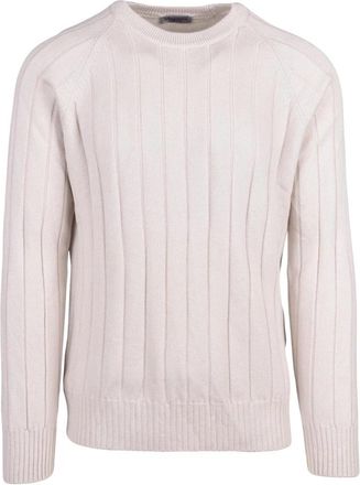 Vengera Pullover Girocollo - Heren - Ronde hals truien - Beige - M - Wol - Truien & Vesten