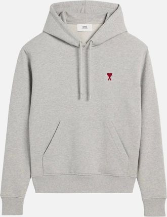 Ami Mens AMI Paris Heart Logo Hooded Sweatshirt Grey - Size: 36