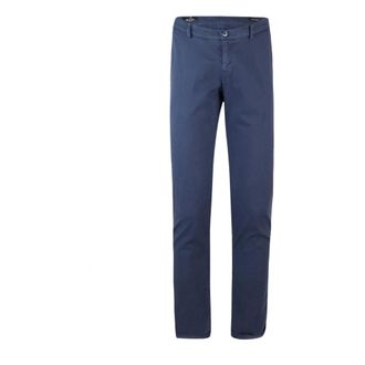 Mason's Chinos, male, Blue, L, Blue Cotton Elastane Trousers
