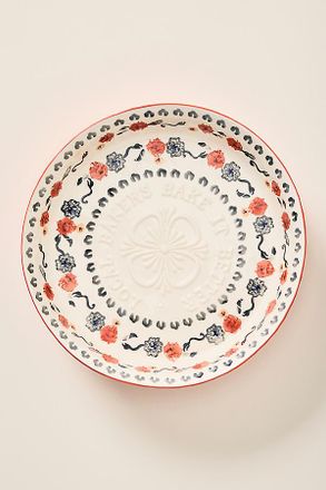 Anthropologie Handpainted Lucerne Pie Dish