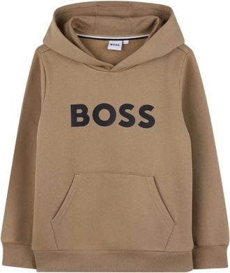 HUGO BOSS Kids Sweatshirts, male, Brown, 5 Y, Classic Brown Jumper with Logo Print