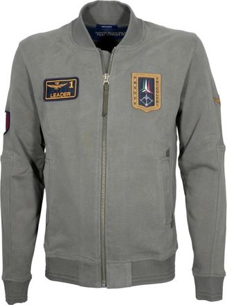 Aeronautica Fe 2071Uf 00669 Sweatshirt met volledige rits - Heren - Bomber jackets - Grijs - 4XL - Katoen - Jassen