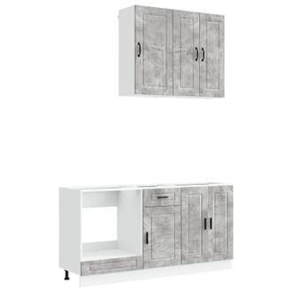 vidaXL Unidad De Cocina Porto 5 Uds. Gris Hormig&oacute;n Vidaxl